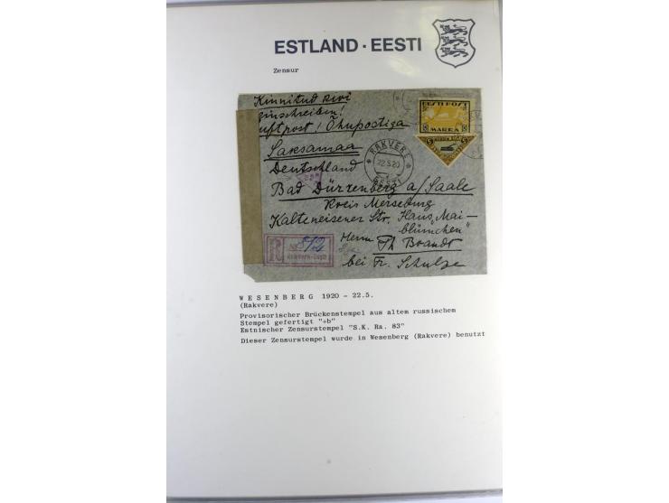 ZENSUR: 1918/40, hochinteressante Sammlung von über 50 Briefen und Karten, dabei verschiedene Zensurstempel und Verschlußband