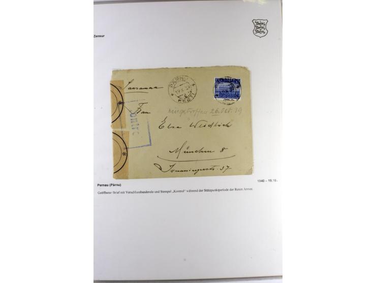 ZENSUR: 1918/40, hochinteressante Sammlung von über 50 Briefen und Karten, dabei verschiedene Zensurstempel und Verschlußband