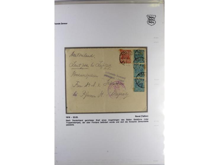 ZENSUR: 1918/40, hochinteressante Sammlung von über 50 Briefen und Karten, dabei verschiedene Zensurstempel und Verschlußband