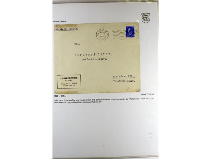 ZENSUR: 1918/40, hochinteressante Sammlung von über 50 Briefen und Karten, dabei verschiedene Zensurstempel und Verschlußband