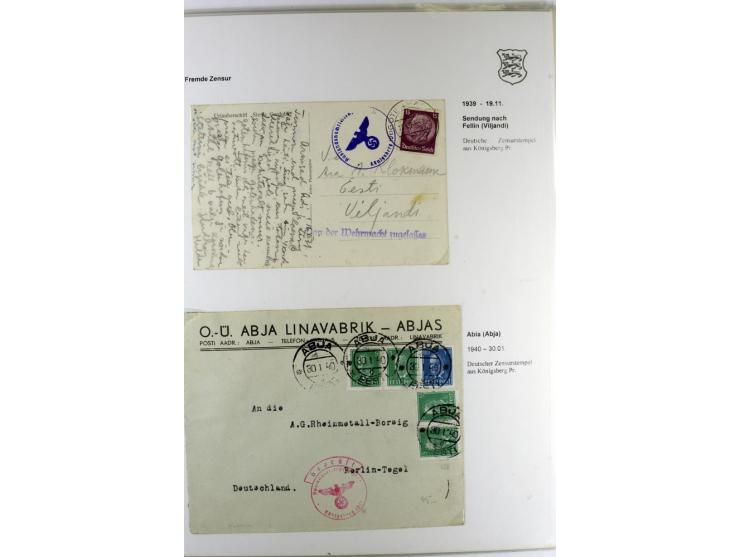 ZENSUR: 1918/40, hochinteressante Sammlung von über 50 Briefen und Karten, dabei verschiedene Zensurstempel und Verschlußband