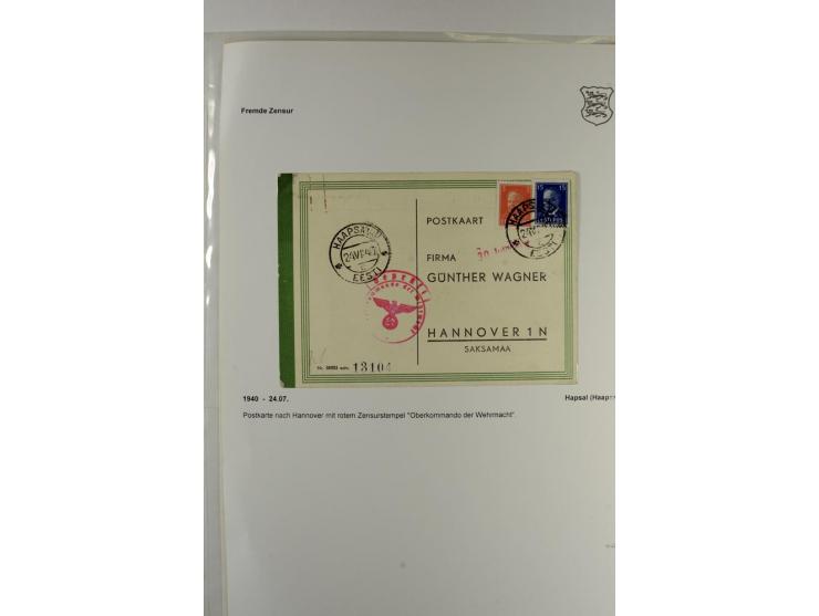 ZENSUR: 1918/40, hochinteressante Sammlung von über 50 Briefen und Karten, dabei verschiedene Zensurstempel und Verschlußband
