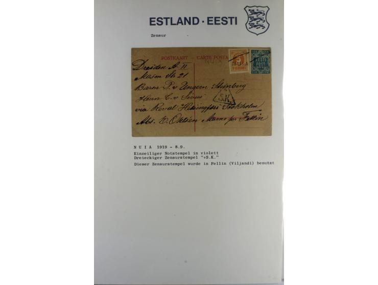 ZENSUR: 1918/40, hochinteressante Sammlung von über 50 Briefen und Karten, dabei verschiedene Zensurstempel und Verschlußband