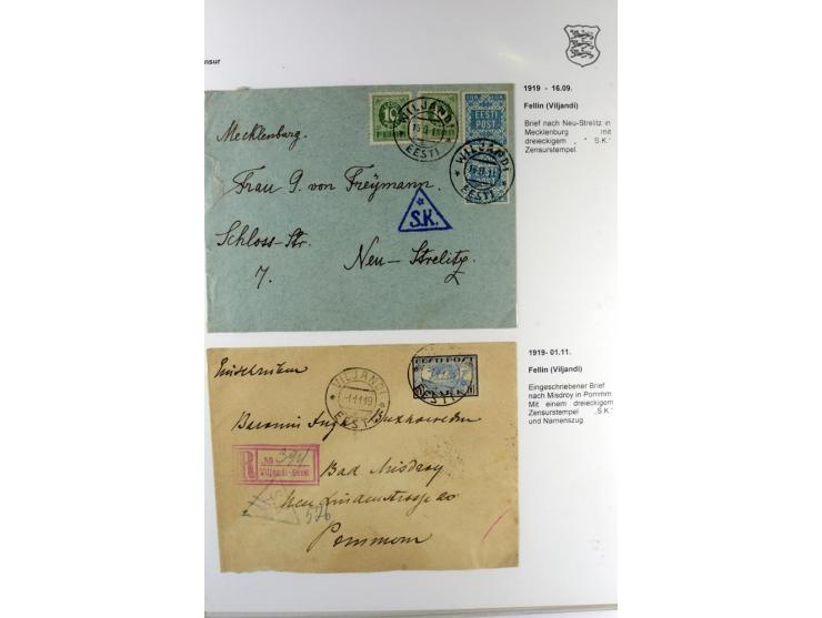ZENSUR: 1918/40, hochinteressante Sammlung von über 50 Briefen und Karten, dabei verschiedene Zensurstempel und Verschlußband