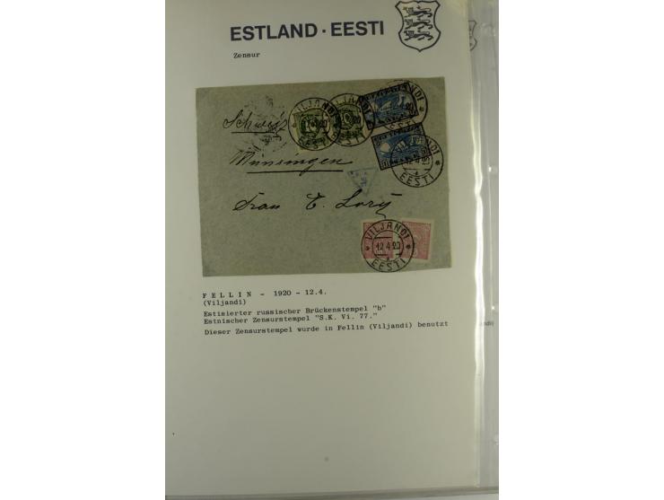 ZENSUR: 1918/40, hochinteressante Sammlung von über 50 Briefen und Karten, dabei verschiedene Zensurstempel und Verschlußband