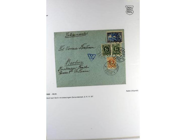 ZENSUR: 1918/40, hochinteressante Sammlung von über 50 Briefen und Karten, dabei verschiedene Zensurstempel und Verschlußband