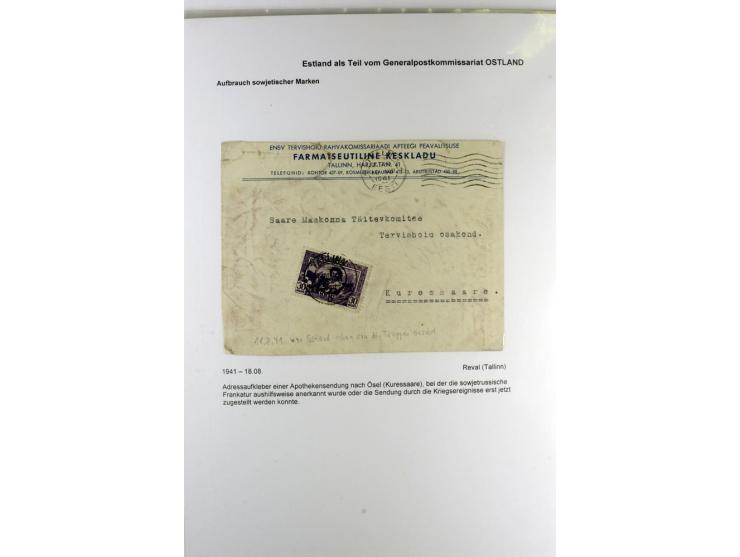 ERSTE SOWJETISCHE BESETZUNG 1940/41, 16 Briefe und Karten, dabei einige R-Briefe, eine mit sowjetischer Marke überklebte estn