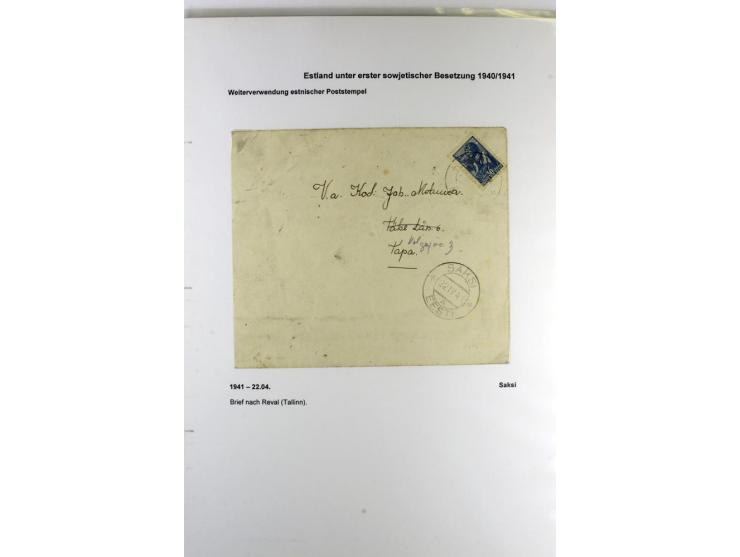 ERSTE SOWJETISCHE BESETZUNG 1940/41, 16 Briefe und Karten, dabei einige R-Briefe, eine mit sowjetischer Marke überklebte estn