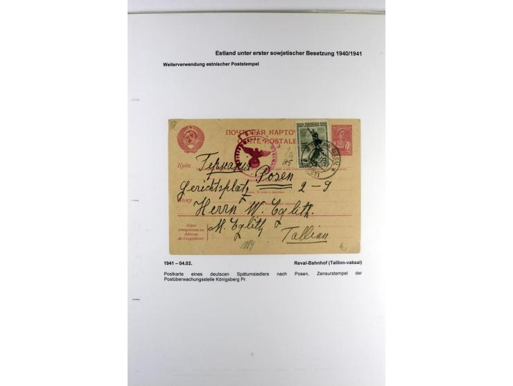 ERSTE SOWJETISCHE BESETZUNG 1940/41, 16 Briefe und Karten, dabei einige R-Briefe, eine mit sowjetischer Marke überklebte estn