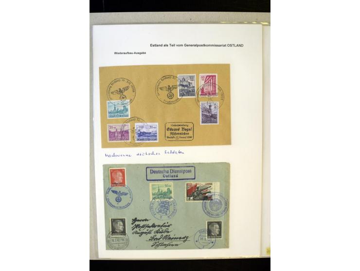 1941, 16 Briefe bzw. Karten mit Marken der Landespost, dabei eine handschriftliche Entwertung, außerdem Mi.-Nr. 5 je im ungez