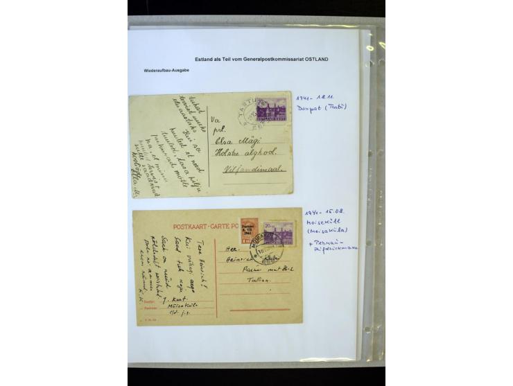 1941, 16 Briefe bzw. Karten mit Marken der Landespost, dabei eine handschriftliche Entwertung, außerdem Mi.-Nr. 5 je im ungez