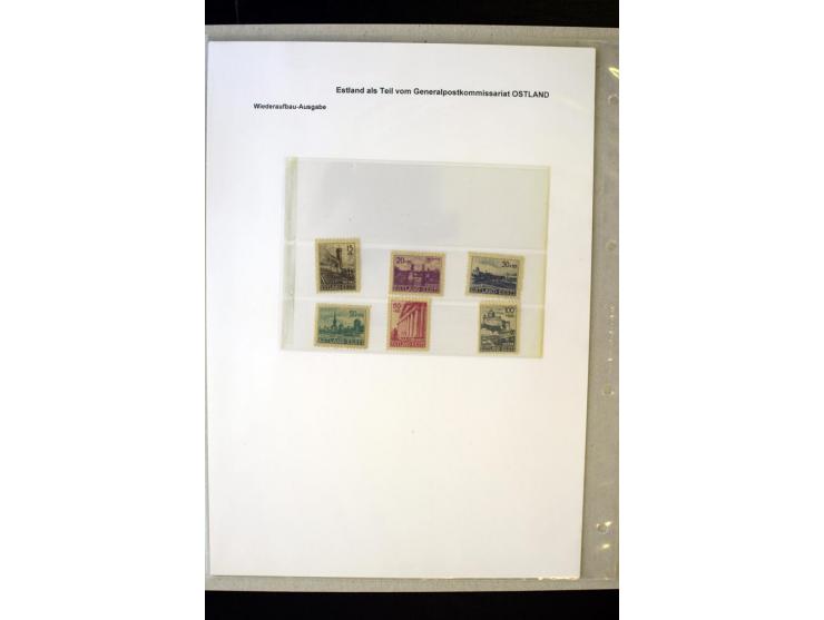 1941, 16 Briefe bzw. Karten mit Marken der Landespost, dabei eine handschriftliche Entwertung, außerdem Mi.-Nr. 5 je im ungez