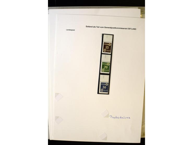 1941, 16 Briefe bzw. Karten mit Marken der Landespost, dabei eine handschriftliche Entwertung, außerdem Mi.-Nr. 5 je im ungez