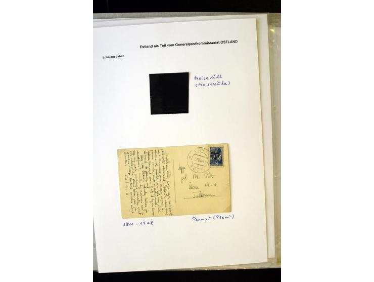 1941, 16 Briefe bzw. Karten mit Marken der Landespost, dabei eine handschriftliche Entwertung, außerdem Mi.-Nr. 5 je im ungez