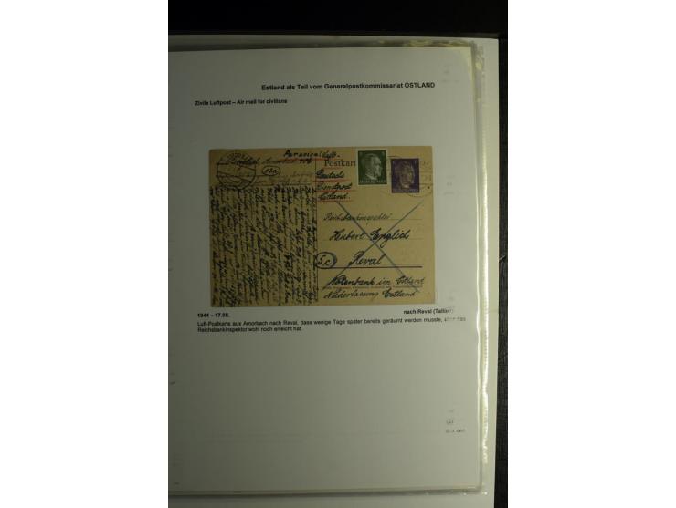 ESTLAND ALS TEIL VOM GENERALPOSTKOMMISSARIAT OSTLAND: 1941/44, über 40 Briefe dabei R-Briefe, Wertbriefe, Luftpostbriefe, Zen