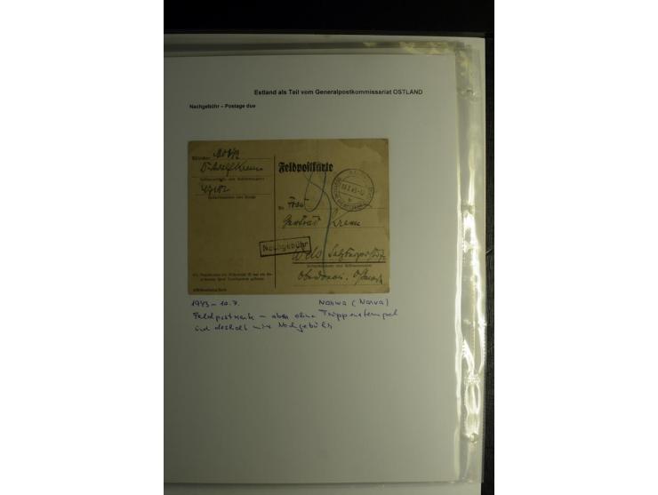 ESTLAND ALS TEIL VOM GENERALPOSTKOMMISSARIAT OSTLAND: 1941/44, über 40 Briefe dabei R-Briefe, Wertbriefe, Luftpostbriefe, Zen
