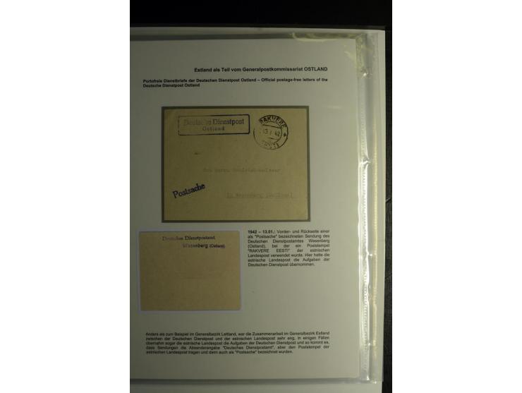 ESTLAND ALS TEIL VOM GENERALPOSTKOMMISSARIAT OSTLAND: 1941/44, über 40 Briefe dabei R-Briefe, Wertbriefe, Luftpostbriefe, Zen