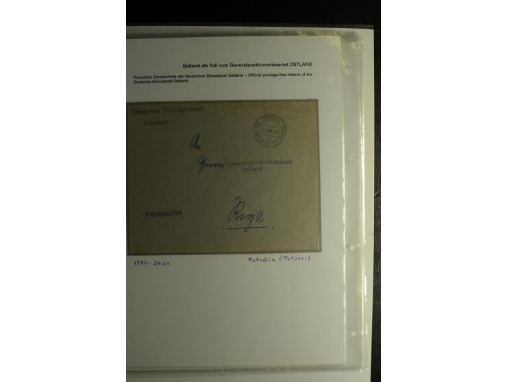 ESTLAND ALS TEIL VOM GENERALPOSTKOMMISSARIAT OSTLAND: 1941/44, über 40 Briefe dabei R-Briefe, Wertbriefe, Luftpostbriefe, Zen