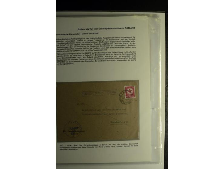 ESTLAND ALS TEIL VOM GENERALPOSTKOMMISSARIAT OSTLAND: 1941/44, über 40 Briefe dabei R-Briefe, Wertbriefe, Luftpostbriefe, Zen