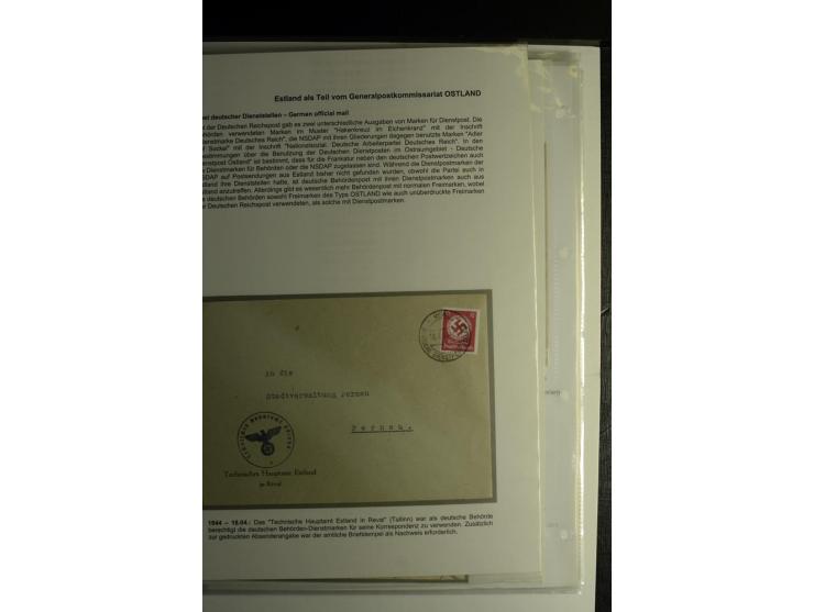ESTLAND ALS TEIL VOM GENERALPOSTKOMMISSARIAT OSTLAND: 1941/44, über 40 Briefe dabei R-Briefe, Wertbriefe, Luftpostbriefe, Zen