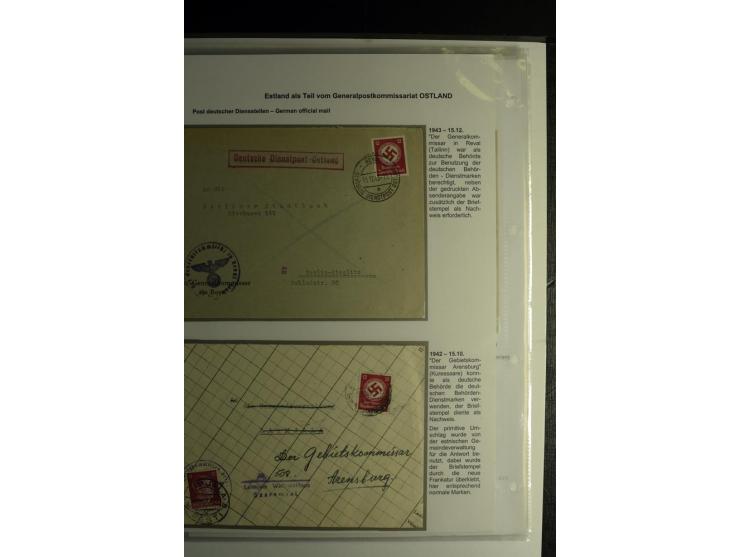 ESTLAND ALS TEIL VOM GENERALPOSTKOMMISSARIAT OSTLAND: 1941/44, über 40 Briefe dabei R-Briefe, Wertbriefe, Luftpostbriefe, Zen