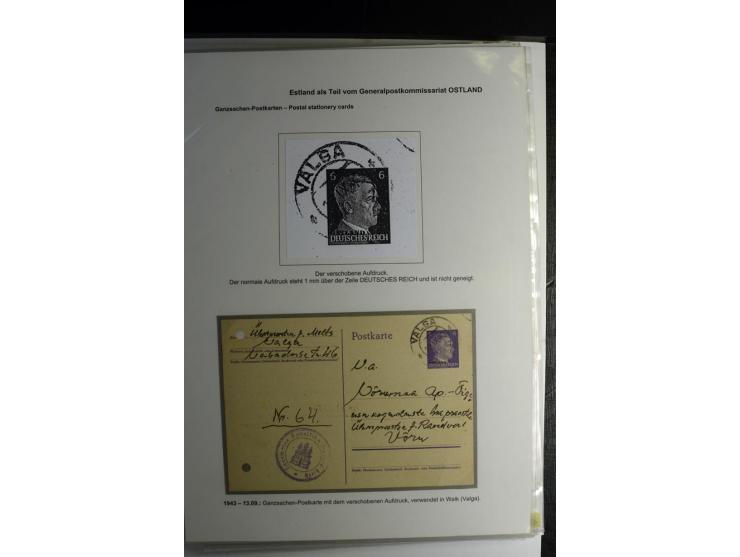 ESTLAND ALS TEIL VOM GENERALPOSTKOMMISSARIAT OSTLAND: 1941/44, über 40 Briefe dabei R-Briefe, Wertbriefe, Luftpostbriefe, Zen