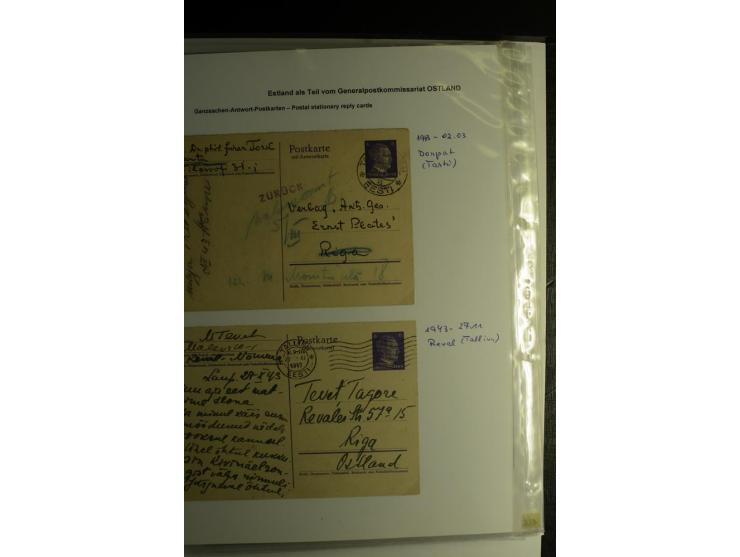 ESTLAND ALS TEIL VOM GENERALPOSTKOMMISSARIAT OSTLAND: 1941/44, über 40 Briefe dabei R-Briefe, Wertbriefe, Luftpostbriefe, Zen
