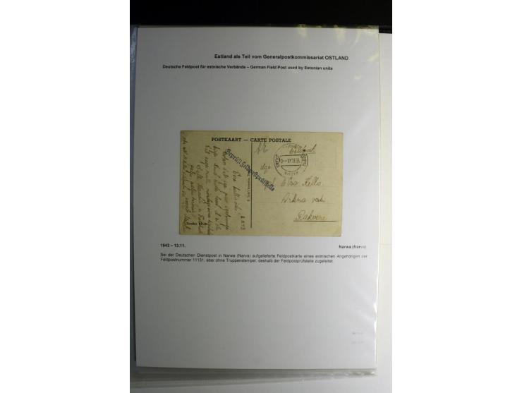 FELDPOST IN ESTLAND: 1941/44, sehr interessante Sammlung von 43 Briefen und Karten, dabei offene Absenderangaben, verschieden