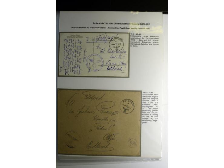 FELDPOST IN ESTLAND: 1941/44, sehr interessante Sammlung von 43 Briefen und Karten, dabei offene Absenderangaben, verschieden