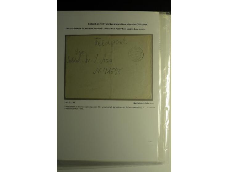 FELDPOST IN ESTLAND: 1941/44, sehr interessante Sammlung von 43 Briefen und Karten, dabei offene Absenderangaben, verschieden