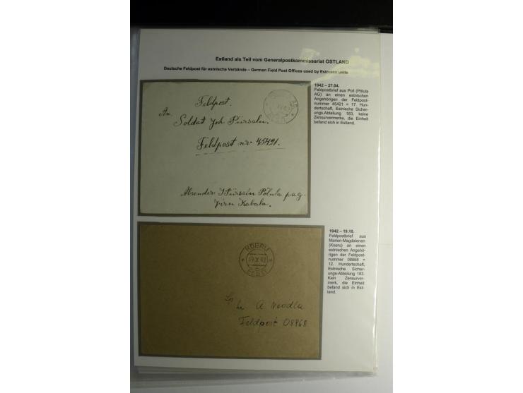 FELDPOST IN ESTLAND: 1941/44, sehr interessante Sammlung von 43 Briefen und Karten, dabei offene Absenderangaben, verschieden