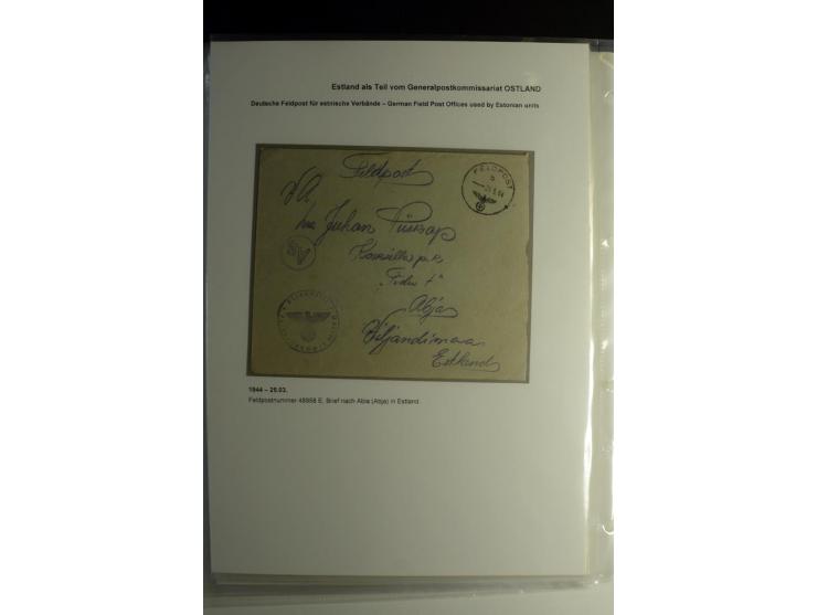 FELDPOST IN ESTLAND: 1941/44, sehr interessante Sammlung von 43 Briefen und Karten, dabei offene Absenderangaben, verschieden