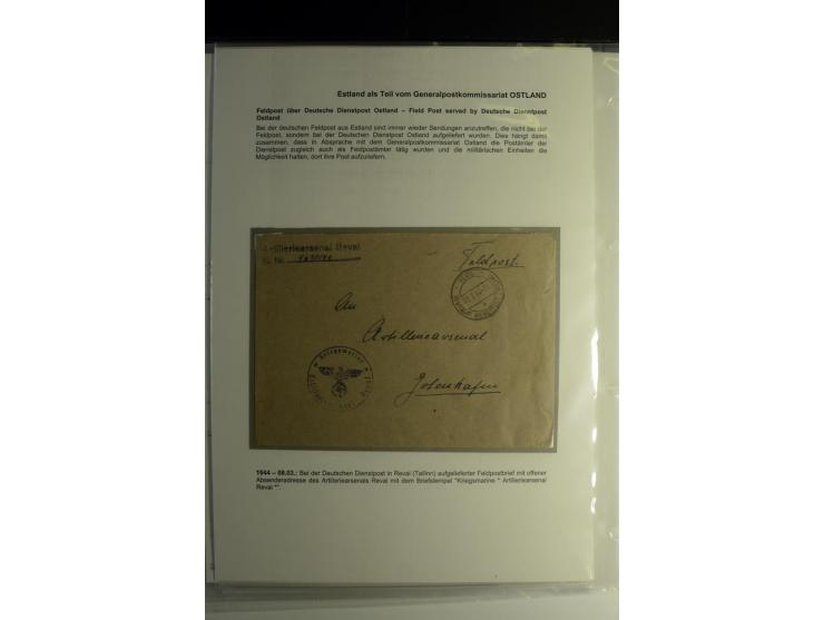 FELDPOST IN ESTLAND: 1941/44, sehr interessante Sammlung von 43 Briefen und Karten, dabei offene Absenderangaben, verschieden