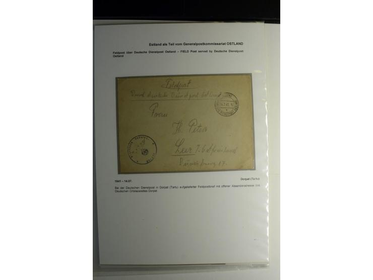 FELDPOST IN ESTLAND: 1941/44, sehr interessante Sammlung von 43 Briefen und Karten, dabei offene Absenderangaben, verschieden