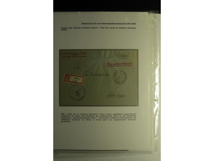 FELDPOST IN ESTLAND: 1941/44, sehr interessante Sammlung von 43 Briefen und Karten, dabei offene Absenderangaben, verschieden