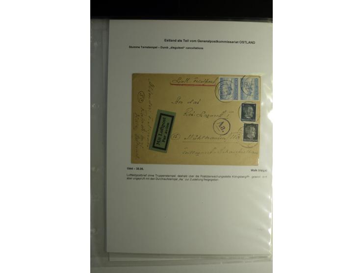 FELDPOST IN ESTLAND: 1941/44, sehr interessante Sammlung von 43 Briefen und Karten, dabei offene Absenderangaben, verschieden