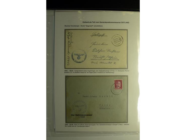 FELDPOST IN ESTLAND: 1941/44, sehr interessante Sammlung von 43 Briefen und Karten, dabei offene Absenderangaben, verschieden