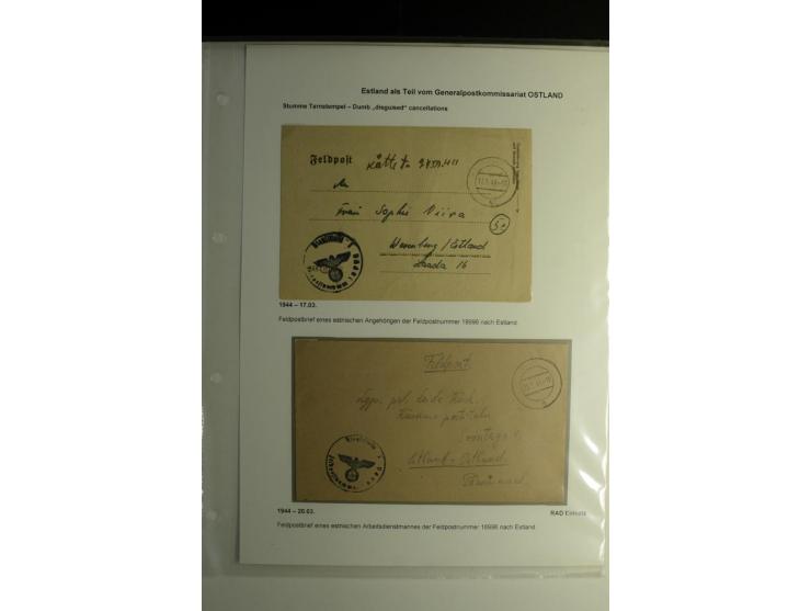 FELDPOST IN ESTLAND: 1941/44, sehr interessante Sammlung von 43 Briefen und Karten, dabei offene Absenderangaben, verschieden