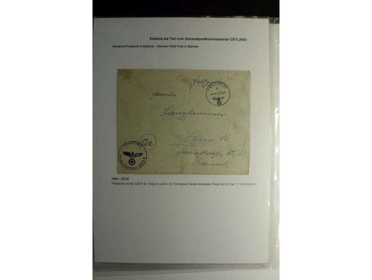 FELDPOST IN ESTLAND: 1941/44, sehr interessante Sammlung von 43 Briefen und Karten, dabei offene Absenderangaben, verschieden