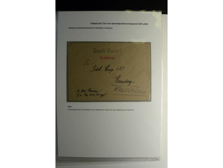 FELDPOST IN ESTLAND: 1941/44, sehr interessante Sammlung von 43 Briefen und Karten, dabei offene Absenderangaben, verschieden