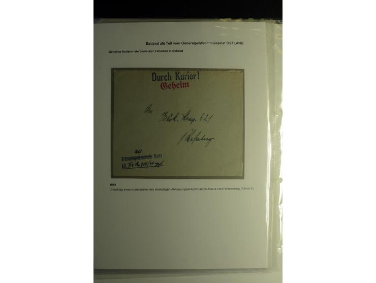 FELDPOST IN ESTLAND: 1941/44, sehr interessante Sammlung von 43 Briefen und Karten, dabei offene Absenderangaben, verschieden