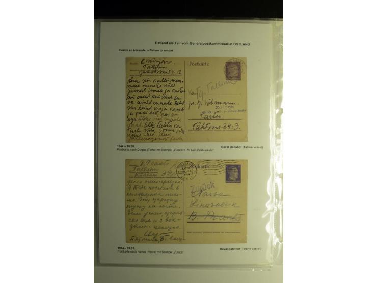 ZURÜCK AN DEN ABSENDER: 1942/44, 8 Briefe bzw. Karten mit verschiedenen Vermerken wie "Ohne Feldpostnummer nicht zustellbar!"