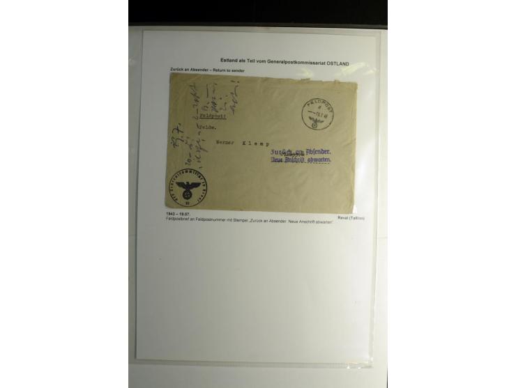 ZURÜCK AN DEN ABSENDER: 1942/44, 8 Briefe bzw. Karten mit verschiedenen Vermerken wie "Ohne Feldpostnummer nicht zustellbar!"