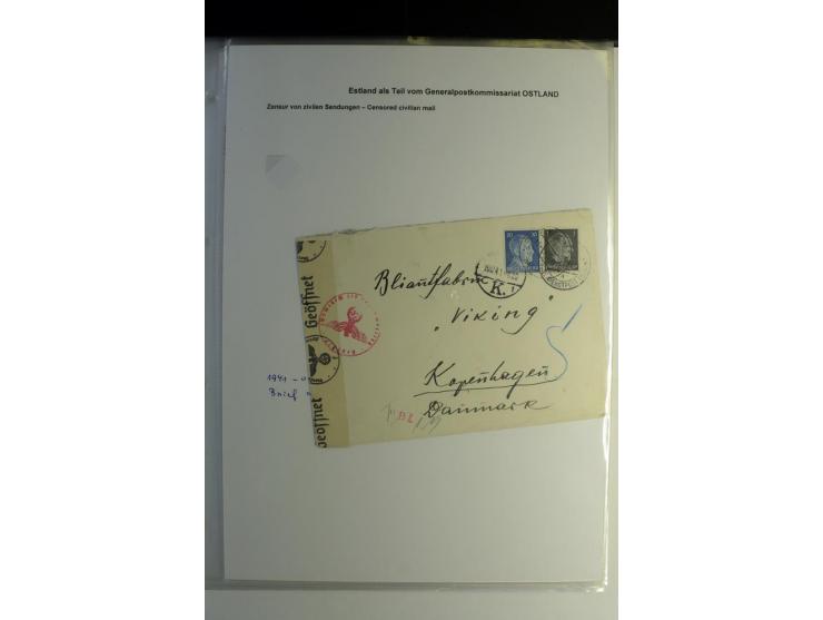 DEUTSCHE ZENSUREN: 1942/44, Sammlung von 24 Briefen bzw. Karten, dabei OWK-Zensuren, Zensurstempel, Hinweiszettel und -stempe