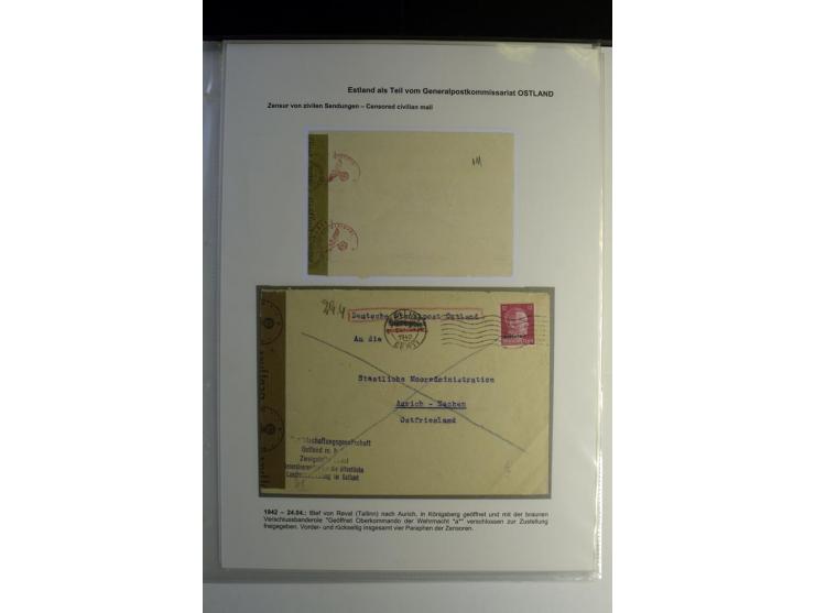 DEUTSCHE ZENSUREN: 1942/44, Sammlung von 24 Briefen bzw. Karten, dabei OWK-Zensuren, Zensurstempel, Hinweiszettel und -stempe