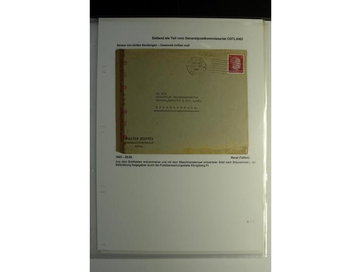 DEUTSCHE ZENSUREN: 1942/44, Sammlung von 24 Briefen bzw. Karten, dabei OWK-Zensuren, Zensurstempel, Hinweiszettel und -stempe