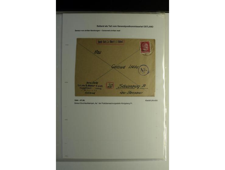 DEUTSCHE ZENSUREN: 1942/44, Sammlung von 24 Briefen bzw. Karten, dabei OWK-Zensuren, Zensurstempel, Hinweiszettel und -stempe