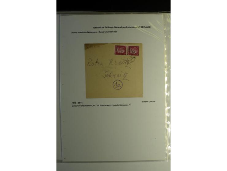 DEUTSCHE ZENSUREN: 1942/44, Sammlung von 24 Briefen bzw. Karten, dabei OWK-Zensuren, Zensurstempel, Hinweiszettel und -stempe