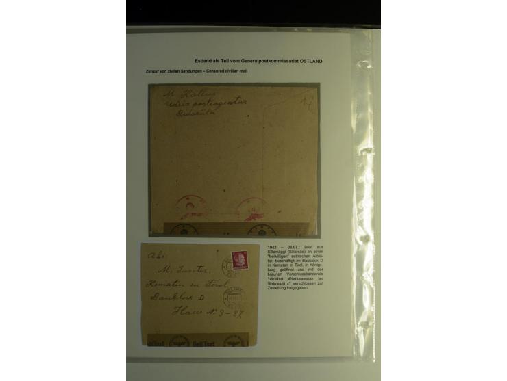 DEUTSCHE ZENSUREN: 1942/44, Sammlung von 24 Briefen bzw. Karten, dabei OWK-Zensuren, Zensurstempel, Hinweiszettel und -stempe