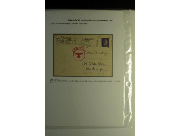 DEUTSCHE ZENSUREN: 1942/44, Sammlung von 24 Briefen bzw. Karten, dabei OWK-Zensuren, Zensurstempel, Hinweiszettel und -stempe